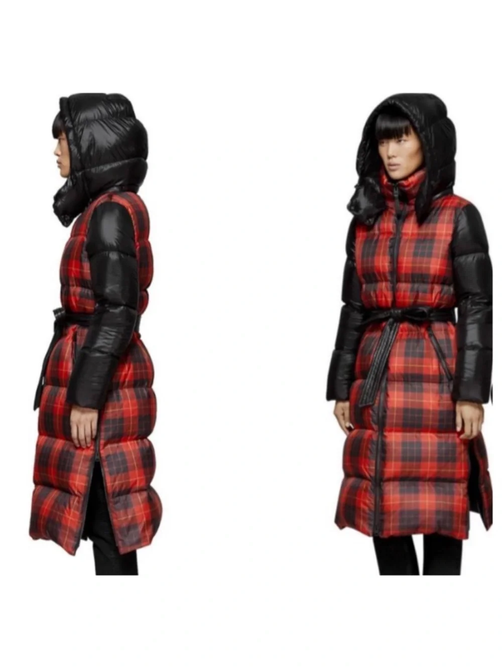 Mackage Haiko Plaid Long Down Coat - Picture 4 of 4